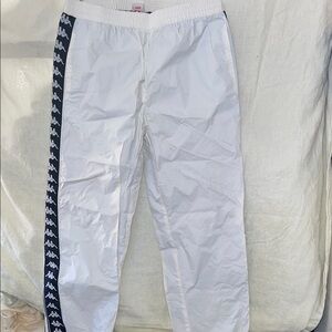 Kappa White Track Pants with Logo Detail